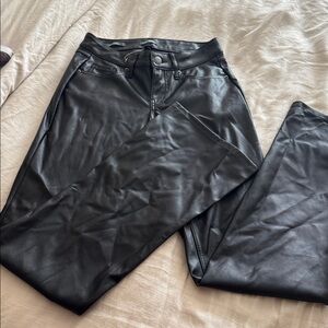 Wild Fable Black Faux Leather pants with small flare. New!! Size 00